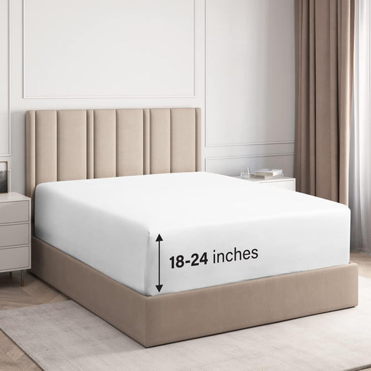 Cotton 400 Thread Count Deep Pocket Single Fitted Sheet